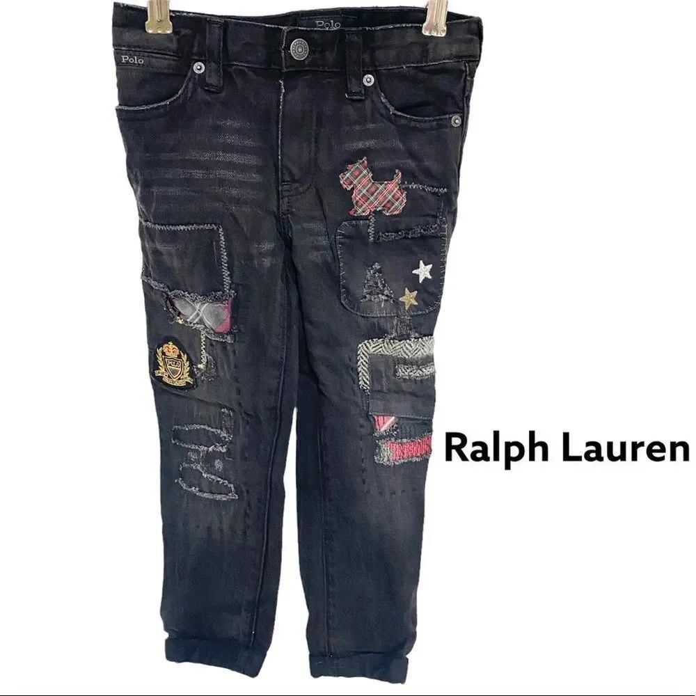 Polo Ralph Lauren EVETTE Astor slim boyfriend rip-repair 100% cotton jeans 5